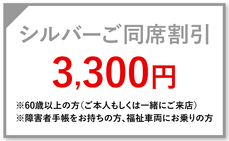 シルバーご同席割引3,300円